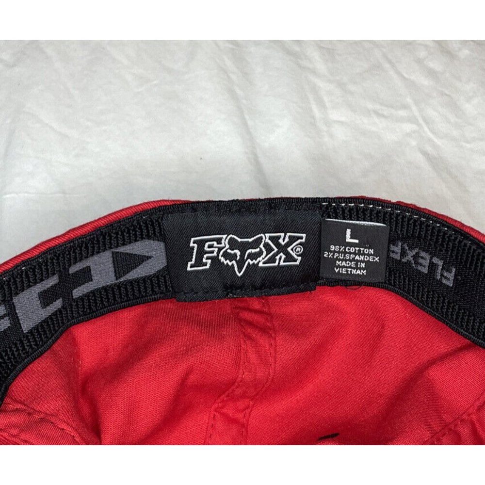 Fox Racing Hat Red White Logo Flex fit Size L Baseball Cap Riding Co - Picture 9 of 9